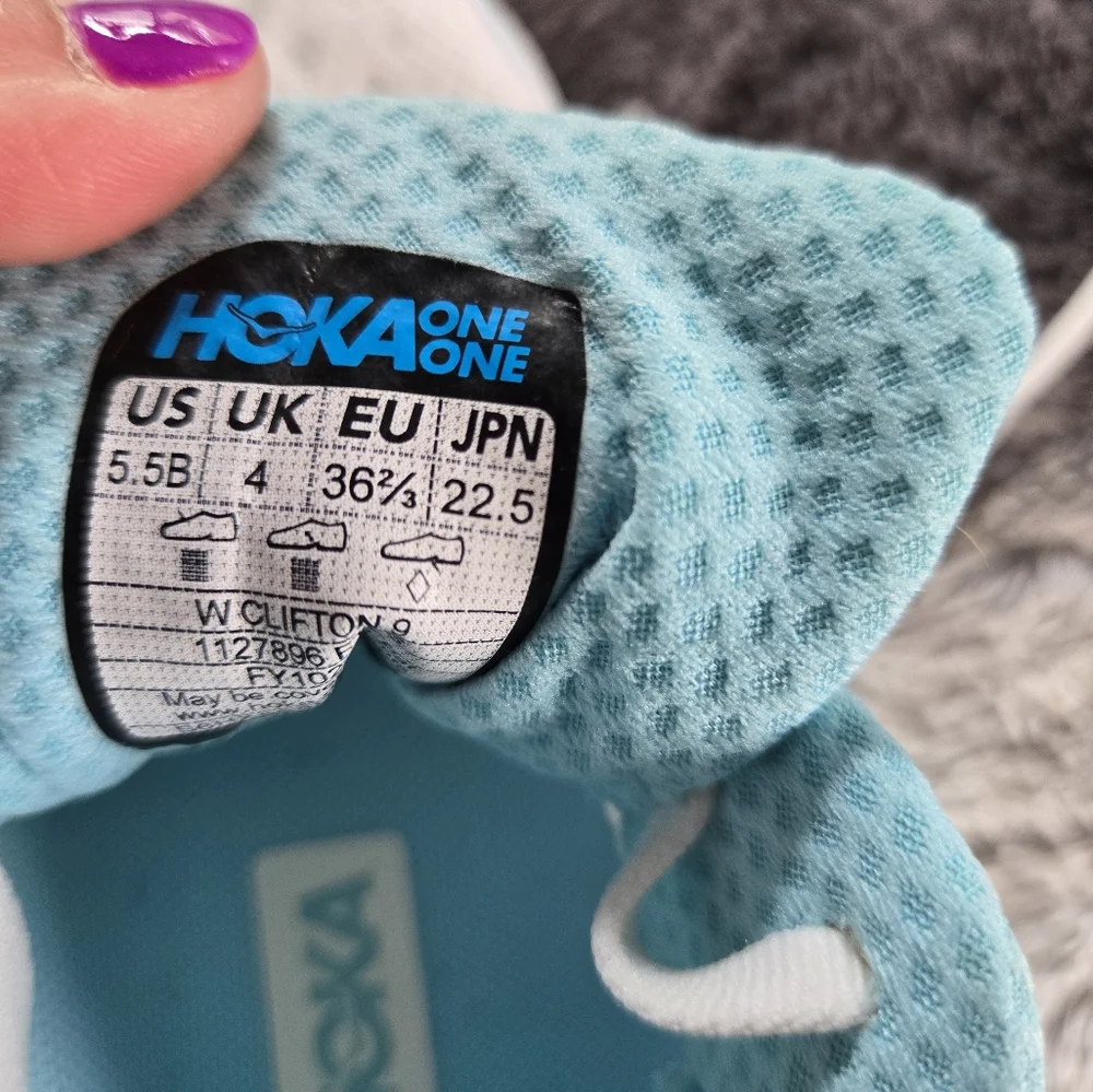 Hoka White and Blue Running Shoes - Picture 4 of 4